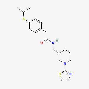 molecular formula C20H27N3OS2 B2497436 2-(4-(异丙硫基)苯基)-N-((1-(噻唑-2-基)哌啶-3-基)甲基)乙酰胺 CAS No. 1795484-29-5