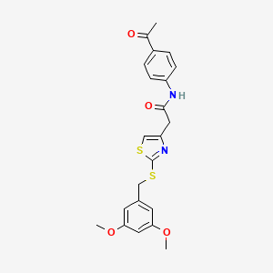 N-(4-acetylphenyl)-2-(2-((3,5-dimethoxybenzyl)thio)thiazol-4-yl)acetamide