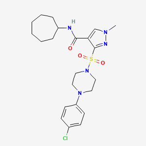 3-{[4-(4-chlorophenyl)piperazin-1-yl]sulfonyl}-N-cycloheptyl-1-methyl-1H-pyrazole-4-carboxamide