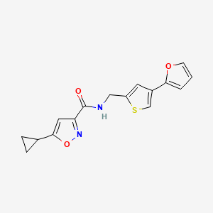 5-Cyclopropyl-N-[[4-(furan-2-yl)thiophen-2-yl]methyl]-1,2-oxazole-3-carboxamide
