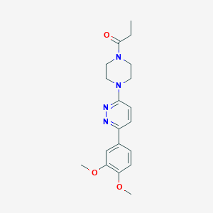 molecular formula C19H24N4O3 B2497454 1-(4-(6-(3,4-Dimethoxyphenyl)pyridazin-3-yl)piperazin-1-yl)propan-1-one CAS No. 1021070-26-7