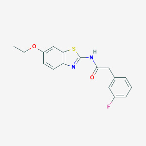 molecular formula C17H15FN2O2S B249746 N-(6-ethoxy-1,3-benzothiazol-2-yl)-2-(3-fluorophenyl)acetamide 