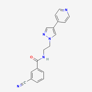 molecular formula C18H15N5O B2497461 3-cyano-N-{2-[4-(pyridin-4-yl)-1H-pyrazol-1-yl]ethyl}benzamide CAS No. 2034354-26-0