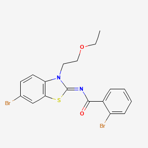 (Z)-2-bromo-N-(6-bromo-3-(2-ethoxyethyl)benzo[d]thiazol-2(3H)-ylidene)benzamide