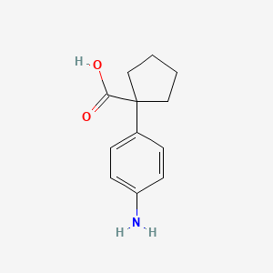 molecular formula C12H15NO2 B2497475 1-(4-氨基苯基)环戊基甲酸 CAS No. 91640-63-0