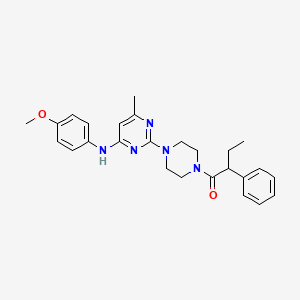 molecular formula C26H31N5O2 B2497482 1-(4-(4-((4-Methoxyphenyl)amino)-6-methylpyrimidin-2-yl)piperazin-1-yl)-2-phenylbutan-1-one CAS No. 946338-11-0