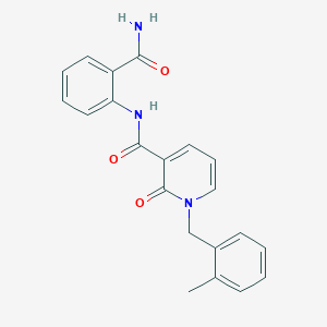 molecular formula C21H19N3O3 B2497486 N-(2-carbamoylphenyl)-1-(2-methylbenzyl)-2-oxo-1,2-dihydropyridine-3-carboxamide CAS No. 899947-81-0