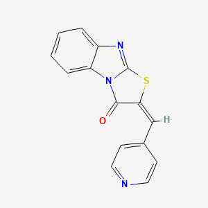 molecular formula C15H9N3OS B2497489 (2E)-2-(吡啶-4-基甲亚甲基)-[1,3]噻唑并[3,2-a]苯并咪唑-1-酮 CAS No. 353488-83-2