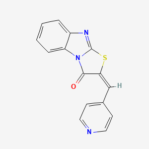 molecular formula C15H9N3OS B2497489 (E)-2-(pyridin-4-ylmethylene)benzo[4,5]imidazo[2,1-b]thiazol-3(2H)-one CAS No. 353488-83-2