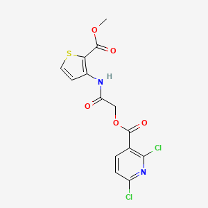 molecular formula C14H10Cl2N2O5S B2497491 {[2-(Methoxycarbonyl)thiophen-3-yl]carbamoyl}methyl 2,6-dichloropyridine-3-carboxylate CAS No. 1423581-43-4