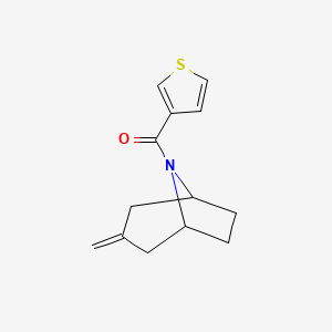 molecular formula C13H15NOS B2497497 ((1R,5S)-3-甲烯基-8-氮杂双环[3.2.1]辛-8-基)(噻吩-3-基)甲酮 CAS No. 2309778-18-3