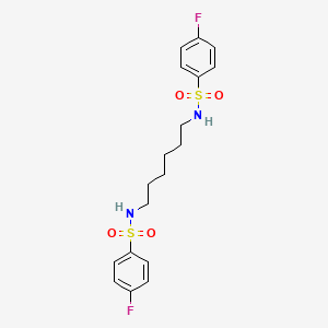 molecular formula C18H22F2N2O4S2 B2497498 4-fluoro-N-[6-[(4-fluorophenyl)sulfonylamino]hexyl]benzenesulfonamide CAS No. 477483-28-6