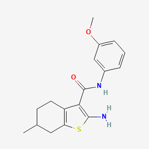 molecular formula C17H20N2O2S B2497503 2-amino-N-(3-methoxyphenyl)-6-methyl-4,5,6,7-tetrahydro-1-benzothiophene-3-carboxamide CAS No. 725221-40-9