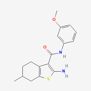 molecular formula C17H20N2O2S B2497503 2-amino-N-(3-metoxifenil)-6-metil-4,5,6,7-tetrahidro-1-benzotiofeno-3-carboxamida CAS No. 725221-40-9