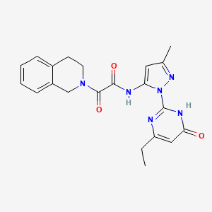 molecular formula C21H22N6O3 B2497515 2-(3,4-二氢异喹啉-2(1H)-基)-N-(1-(4-乙基-6-氧代-1,6-二氢嘧啶-2-基)-3-甲基-1H-吡唑-5-基)-2-氧代乙酰胺 CAS No. 1013987-68-2