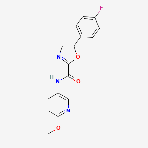 molecular formula C16H12FN3O3 B2497516 5-(4-fluorophenyl)-N-(6-methoxypyridin-3-yl)oxazole-2-carboxamide CAS No. 1798443-26-1