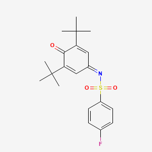 molecular formula C20H24FNO3S B2497519 N-(3,5-二叔丁基-4-氧代环己-2,5-二烯-1-基亚胺)-4-氟苯磺酰胺 CAS No. 86604-25-3