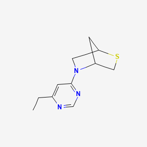 molecular formula C11H15N3S B2497523 5-(6-Ethylpyrimidin-4-yl)-2-thia-5-azabicyclo[2.2.1]heptane CAS No. 2097921-74-7
