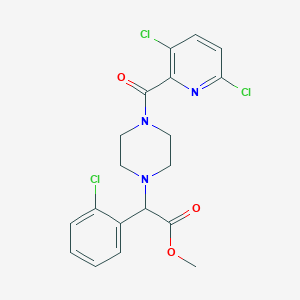 molecular formula C19H18Cl3N3O3 B2497528 甲基-2-(2-氯苯基)-2-[4-(3,6-二氯吡啶-2-甲酰基)哌嗪-1-基]乙酸酯 CAS No. 1214168-03-2