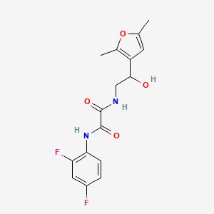 molecular formula C16H16F2N2O4 B2497530 N1-(2,4-二氟苯基)-N2-(2-(2,5-二甲基呋喃-3-基)-2-羟基乙基)草酰胺 CAS No. 2309797-51-9