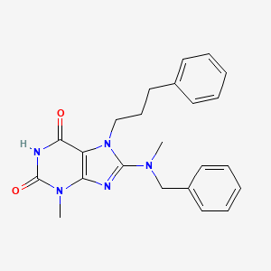 molecular formula C23H25N5O2 B2497532 8-(苄基(甲基)氨基)-3-甲基-7-(3-苯基丙基)-1H-嘌呤-2,6(3H,7H)-二酮 CAS No. 376624-48-5