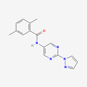 molecular formula C16H15N5O B2497539 N-(2-(1H-pyrazol-1-yl)pyrimidin-5-yl)-2,5-dimethylbenzamide CAS No. 1421473-08-6