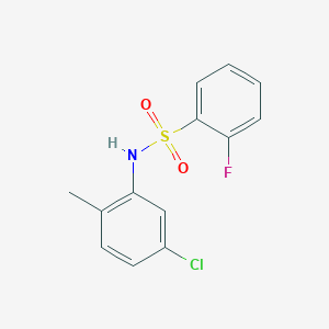 molecular formula C13H11ClFNO2S B249754 N-(5-chloro-2-methylphenyl)-2-fluorobenzenesulfonamide 