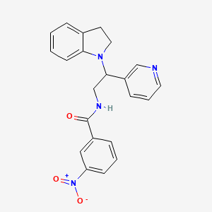molecular formula C22H20N4O3 B2497540 N-(2-(吲哚-1-基)-2-(吡啶-3-基)乙基)-3-硝基苯甲酰胺 CAS No. 898415-95-7