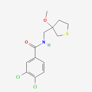molecular formula C13H15Cl2NO2S B2497543 3,4-dichloro-N-((3-methoxytetrahydrothiophen-3-yl)methyl)benzamide CAS No. 1448131-89-2