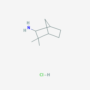 molecular formula C9H18ClN B2497546 2-Amino-3,3-dimethylnorbornane hydrochloride CAS No. 1049697-34-8