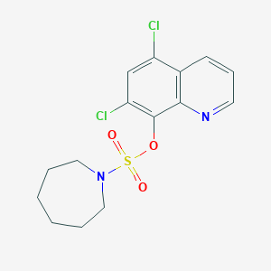 molecular formula C15H16Cl2N2O3S B2497550 5,7-Dichloroquinolin-8-yl azepane-1-sulfonate CAS No. 879605-70-6