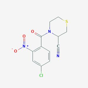 molecular formula C12H10ClN3O3S B2497552 4-(4-Chloro-2-nitrobenzoyl)thiomorpholine-3-carbonitrile CAS No. 2094517-81-2