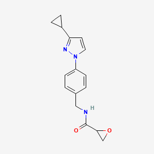 N-[[4-(3-Cyclopropylpyrazol-1-yl)phenyl]methyl]oxirane-2-carboxamide