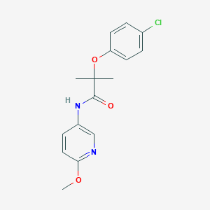 molecular formula C16H17ClN2O3 B249756 2-(4-chlorophenoxy)-N-(6-methoxypyridin-3-yl)-2-methylpropanamide 