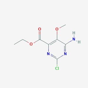 molecular formula C8H10ClN3O3 B2497560 6-Amino-2-chloro-5-methoxypyrimidine-4-carboxylic acid ethyl ester CAS No. 1126320-59-9