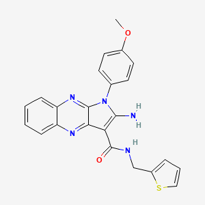 molecular formula C23H19N5O2S B2497563 2-amino-1-(4-methoxyphenyl)-N-(thiophen-2-ylmethyl)-1H-pyrrolo[2,3-b]quinoxaline-3-carboxamide CAS No. 840516-89-4