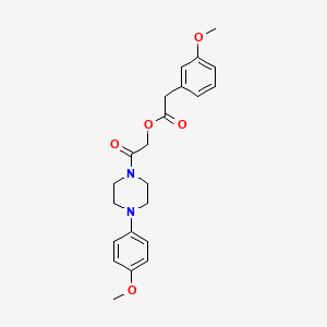 molecular formula C22H26N2O5 B2497568 2-[4-(4-Methoxyphenyl)piperazin-1-yl]-2-oxoethyl 2-(3-methoxyphenyl)acetate CAS No. 1002925-08-7