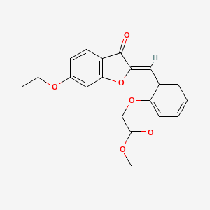 molecular formula C20H18O6 B2497571 (Z)-methyl 2-(2-((6-ethoxy-3-oxobenzofuran-2(3H)-ylidene)methyl)phenoxy)acetate CAS No. 893380-89-7