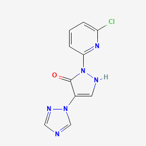 molecular formula C10H7ClN6O B2497572 1-(6-chloro-2-pyridinyl)-4-(1H-1,2,4-triazol-1-yl)-1H-pyrazol-5-ol CAS No. 1007237-30-0