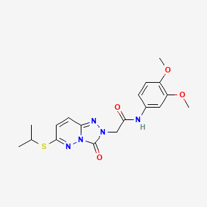 molecular formula C18H21N5O4S B2497576 N-(3,4-dimethoxyphenyl)-2-(6-(isopropylthio)-3-oxo-[1,2,4]triazolo[4,3-b]pyridazin-2(3H)-yl)acetamide CAS No. 1040652-40-1