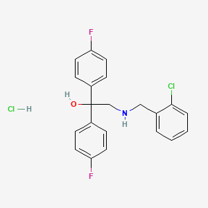 molecular formula C21H19Cl2F2NO B2497584 2-{[(2-Chlorophenyl)methyl]amino}-1,1-bis(4-fluorophenyl)ethan-1-ol hydrochloride CAS No. 317822-06-3
