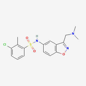 molecular formula C17H18ClN3O3S B2497593 3-chloro-N-{3-[(dimethylamino)methyl]-1,2-benzoxazol-5-yl}-2-methylbenzene-1-sulfonamide CAS No. 2380063-19-2