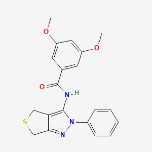 molecular formula C20H19N3O3S B2497597 3,5-二甲氧基-N-(2-苯基-4,6-二氢-2H-噻吩[3,4-c]吡唑-3-基)苯甲酰胺 CAS No. 361168-52-7