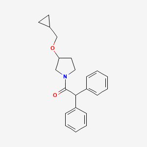 molecular formula C22H25NO2 B2497606 1-(3-(环丙基甲氧基)吡咯烷-1-基)-2,2-二苯基乙酮 CAS No. 2034520-21-1