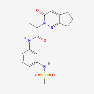 molecular formula C17H20N4O4S B2497611 N-(3-(methylsulfonamido)phenyl)-2-(3-oxo-3,5,6,7-tetrahydro-2H-cyclopenta[c]pyridazin-2-yl)propanamide CAS No. 2034495-52-6