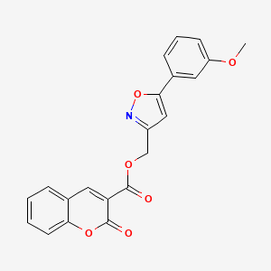 molecular formula C21H15NO6 B2497612 (5-(3-methoxyphenyl)isoxazol-3-yl)methyl 2-oxo-2H-chromene-3-carboxylate CAS No. 946238-24-0