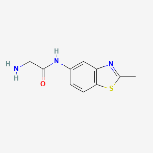 molecular formula C10H11N3OS B2497616 2-amino-N-(2-methyl-1,3-benzothiazol-5-yl)acetamide CAS No. 313502-87-3