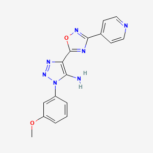 molecular formula C16H13N7O2 B2497622 3-(3-甲氧基苯基)-5-(3-吡啶-4-基-1,2,4-噁二唑-5-基)三唑-4-胺 CAS No. 892767-94-1