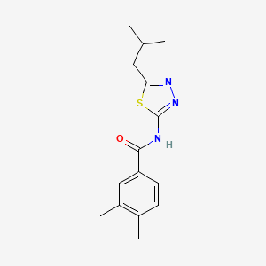 molecular formula C15H19N3OS B2497626 3,4-dimethyl-N-[5-(2-methylpropyl)-1,3,4-thiadiazol-2-yl]benzamide CAS No. 510735-82-7