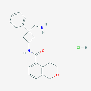 N-[3-(Aminomethyl)-3-phenylcyclobutyl]-3,4-dihydro-1H-isochromene-5-carboxamide;hydrochloride